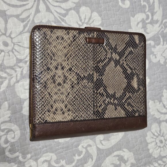 Fossil Brown Leather Snakeskin 10" Computer Tablet Cover - Picture 4 of 7